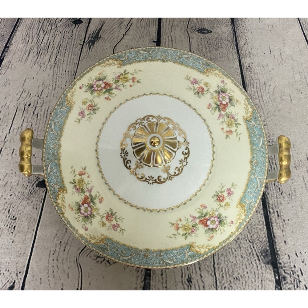 Noritake China Blue Dawn Round Covered Vegetable Dish With Lid 8 1/8" - Picture 2 of 11